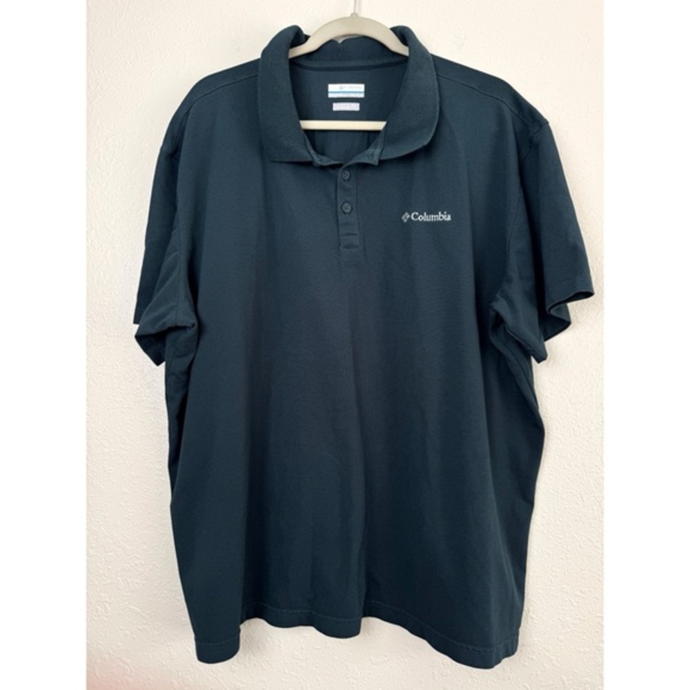 Columbia teal short sleeve polo shirt stretch cotton active fit XXL - Picture 9 of 9